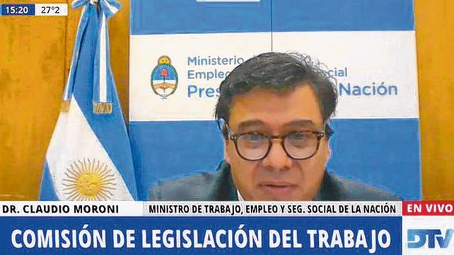 Moroni. El ministro expuso d&iacute;as atr&aacute;s ante la comisi&oacute;n de Legislaci&oacute;n del Trabajo de la C&aacute;mara baja.