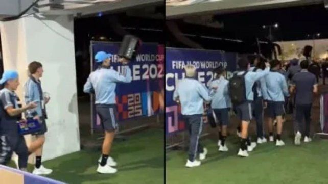 Así se retiraban los jugadores de la Selección Argentina del estadio.