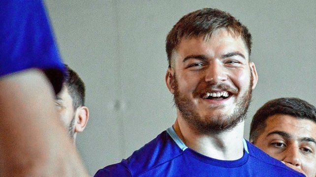 El rafaelino Pedro Rubiolo en el entrenamiento indoor en Údine.