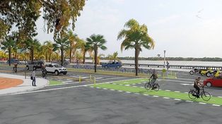 Firmaron contrato de obra para la bicivía de la Costanera