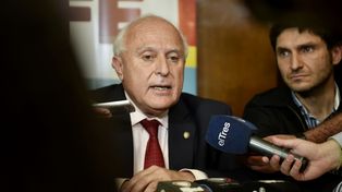Lifschitz junto al ministro de Seguridad Maximiliano Pullaro.