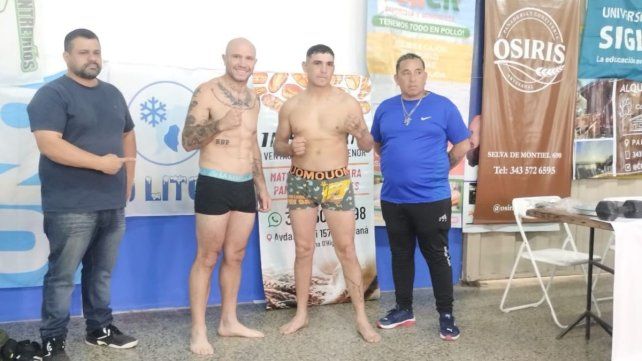 Wenceslao Mansilla y Sergio Carabajal tras el pesaje oficial.