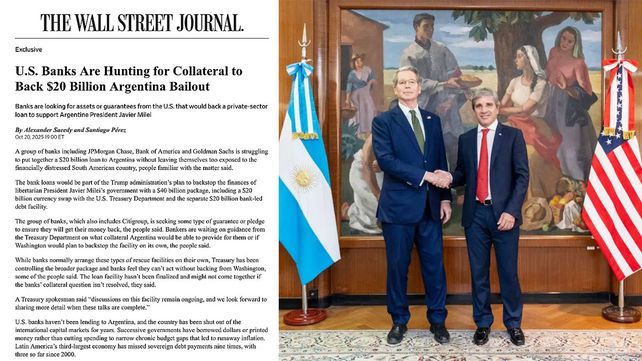 The Wall Street Journal reveló que los bancos de EE.UU. buscan garantías para respaldar con préstamos el auxilio a la Argentina