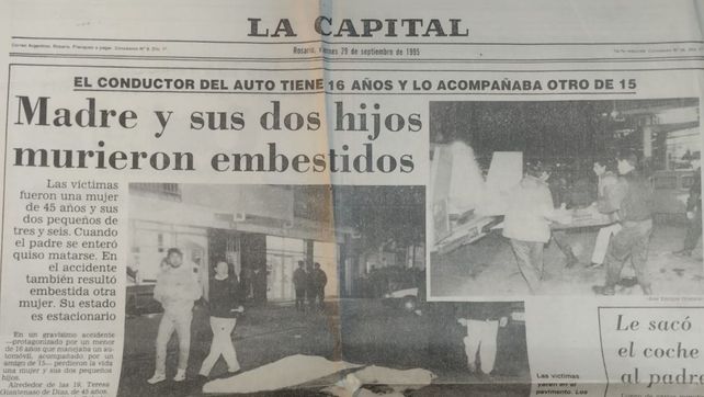El crimen de la madre y sus hijos contado en La Capital al día siguiente.
