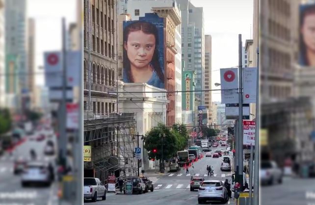 El mural de Niño de Cobre en un edificio de San Francisco
