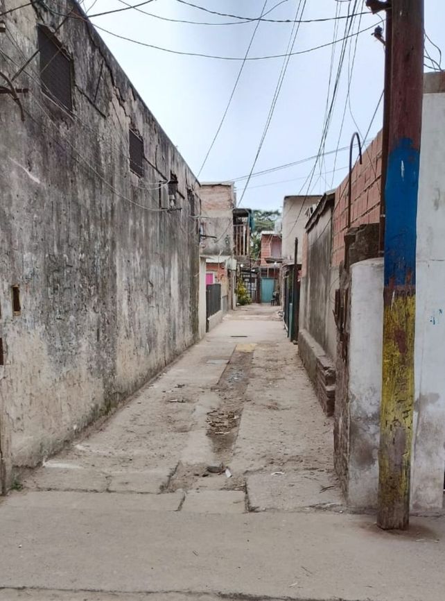 El pasillo donde mataron a Nicolás David Insaurralde.