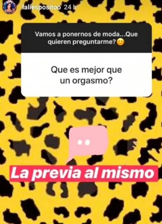 Lali Espósito contestó qué le gusta más que un orgasmo