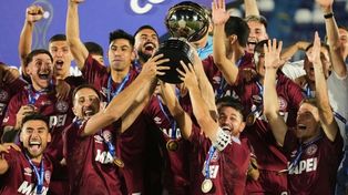 Festejo granate. Lanús se impuso a Atlético Mineiro tras el 0 a 0 en los 90 minutos y el tiempo extra.&nbsp;