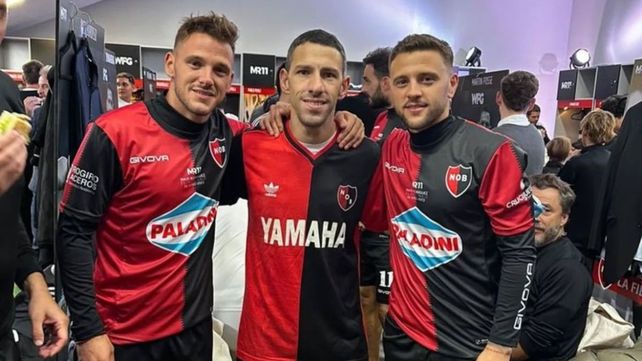 Maxi Rodríguez junto a sus primos Alexis y Denis