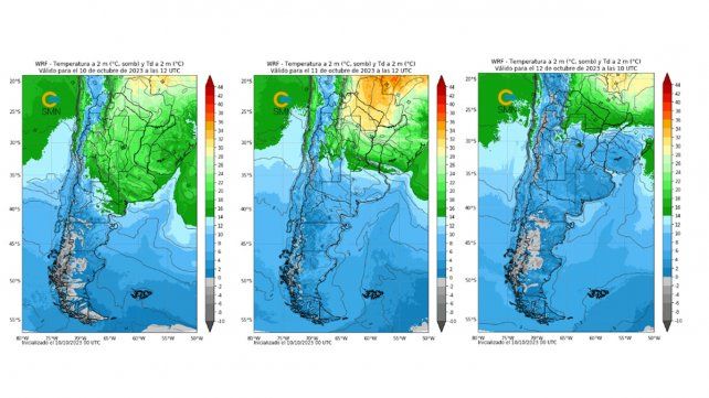 Descenso de temperatura y heladas tardías en el centro y sur argentino.
