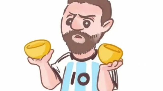 Por qué fanáticos chinos dibujan a Messi con dos pancitos en la mano