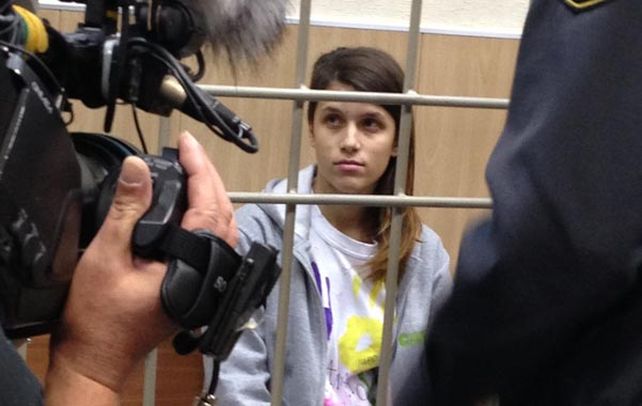 Presa. Camila durante la audiencia de ayer en el tribunal ruso.