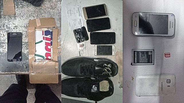 Los teléfonos celulares estaban camuflados de diversa manera para ingresarlos en la cárcel de Piñero