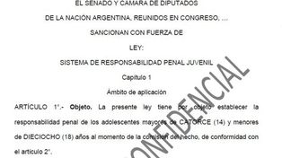El proyecto que baja la edad de imputabilidad a los 14 años