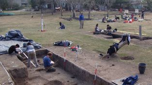 Excavaciones en el Fuerte Sancti Spiritu, en el actual Puerto Gaboto.