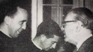 Jorge Luis Borges junto a Jorge Bergoglio en Santa Fe.