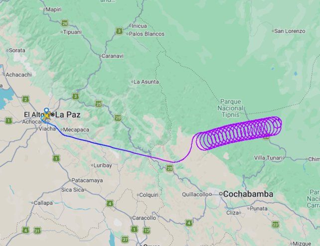 Una avioneta giró en círculos durante dos horas y se estrelló en la selva boliviana