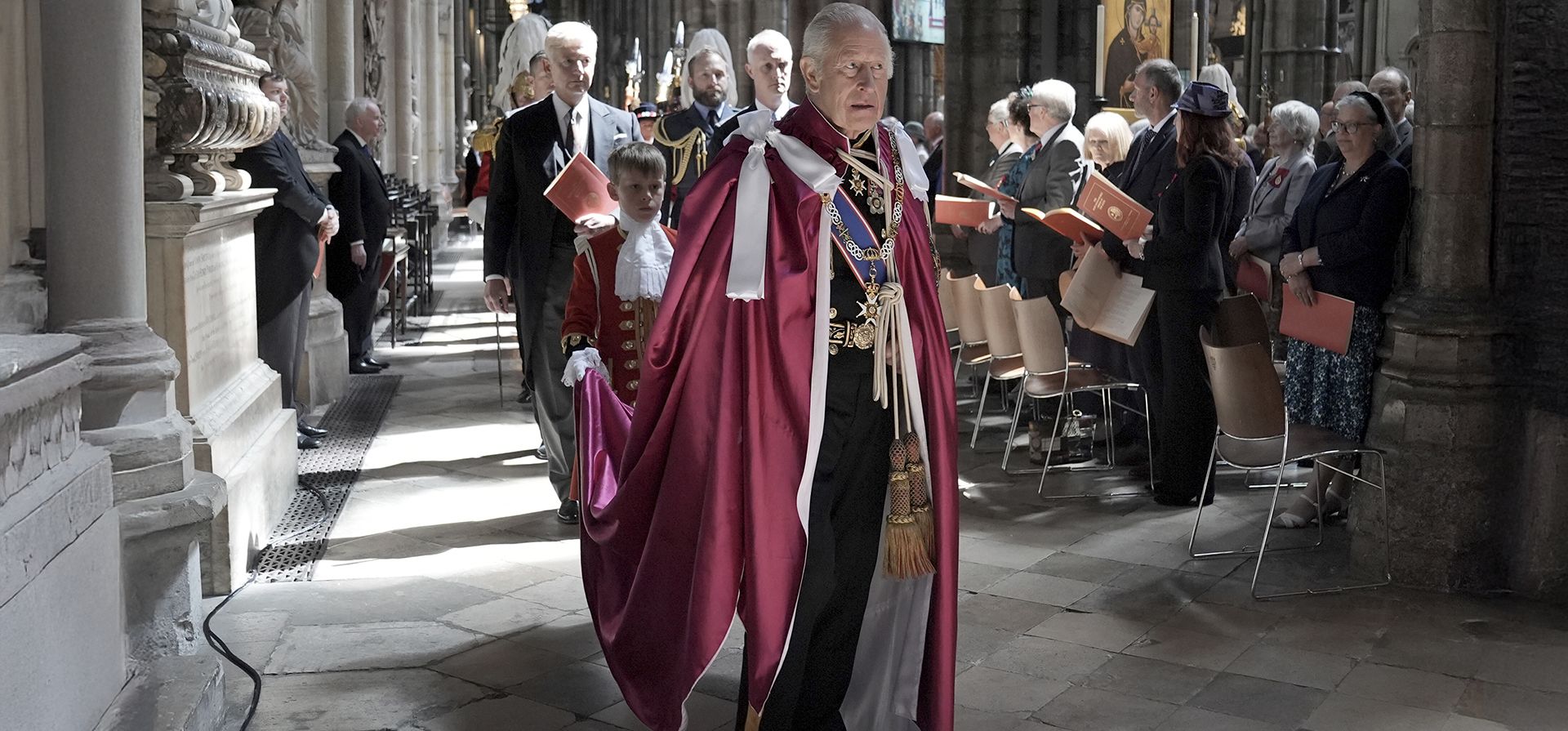 El rey Carlos III de Gran Bretaña, Soberano Jefe de la Muy Honorable Orden del Baño, llega para el Juramento e Instalación del Gran Maestre y los Caballeros de la Gran Cruz, en la Abadía de Westminster en Londres, el viernes 16 de mayo de 2025. (Stefan Rousseau/Pool vía AP) El rey Carlos III de Gran Bretaña, Soberano Jefe de la Muy Honorable Orden del Baño, llega para el Juramento e Instalación del Gran Maestre y los Caballeros de la Gran Cruz, en la Abadía de Westminster en Londres, el viernes 16 de mayo de 2025. (Stefan Rousseau/Pool vía AP)