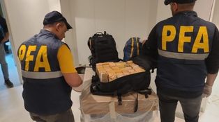 Cuarenta millones de pesos en tres bolsos y 300 mil dólares fueron inclautados por los efectivos policiales.