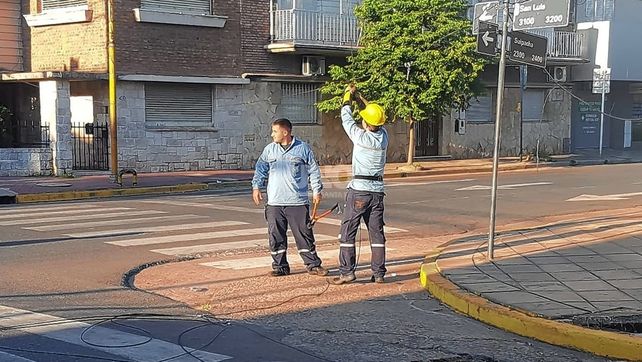 Un colectivo habría enganchado el cableado que terminó sobre la calle y las veredas.