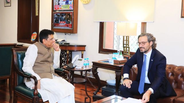 Santiago Cafiero con Piyush Goyal