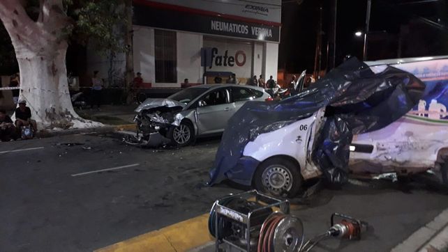 La imagen del fatal siniestro vial que tuvo lugar en las inmediaciones de San Martín y Garibaldi en marzo de 2019.