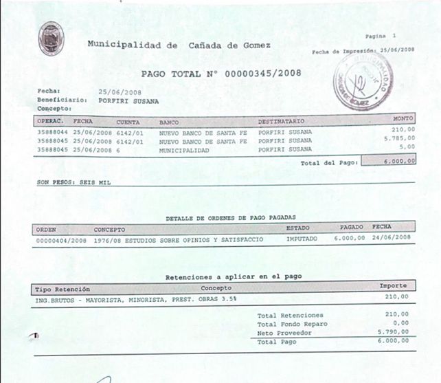 Facturas de la madre del libertario