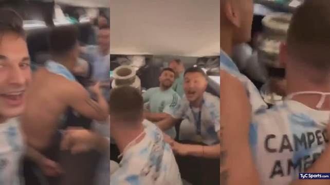 El plantel de Argentina festejó al ritmo de un nuevo hit dedicado a Brasil