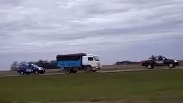 Captura de video de la persecución a un camión