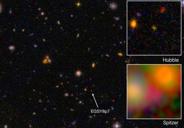 Detección. La galaxia EGSY8p7