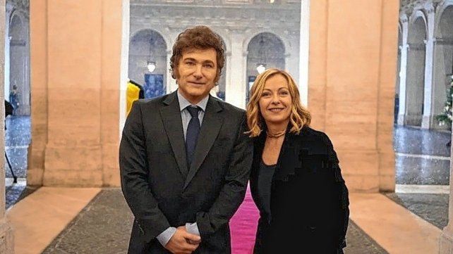 Milei se reunió en Roma con Meloni&nbsp;