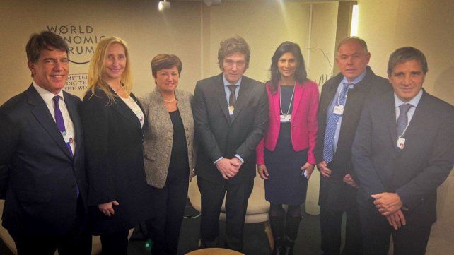 Javier Milei se reunió en Davos con la titular del FMI