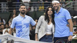 Novak Djokovic junto a Gabriela Sabatini y Juan Martín del Potro.