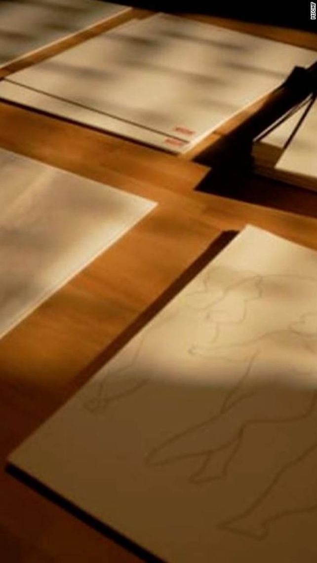 Las copias del dibujo puestas a subasta por el grupo neoyorkino junto con el original, que no fue señalado. 