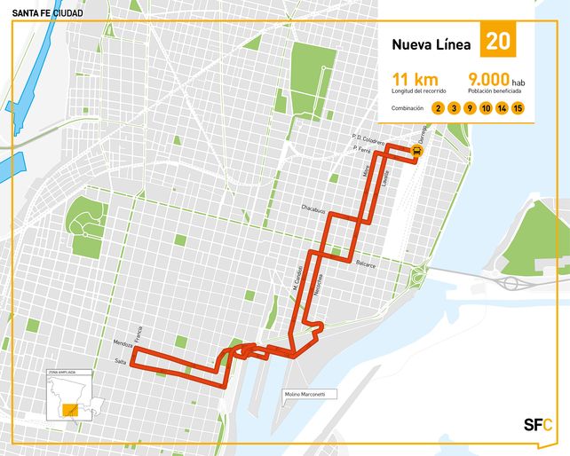 Transporte público: la nueva Línea 20 amplió su recorrido