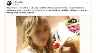 Por un reto viral de Tik Tok, falleció una niña de 12 años