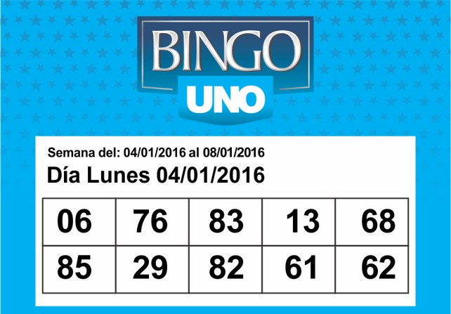 Bingo UNO del 7 de enero de 2016