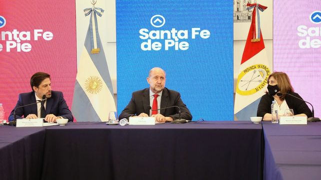 Trotta junto a Perotti y Cantero en su vista a Santa Fe