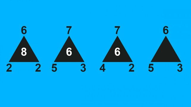 ¿Qué número falta en el último triángulo?