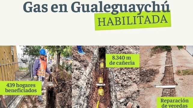 Gas natural en Gualeguaychú: se tendieron más de ocho kilómetros de cañería