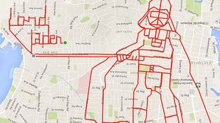 El ciclista que dibuja sobre ciudades con el rastro de su GPS