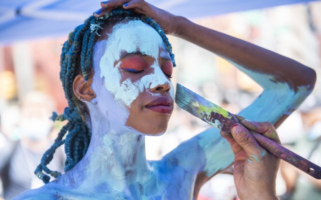 Las coloridas imágenes del Día anual de Body painting en Nueva York