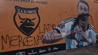 El mural bandalizado de Ángel Di María en El Torito