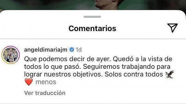 Di María fue denunciado por los árbitros portugueses.
