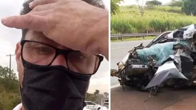 El periodista transmitía en vivo el siniestro vial cuando descubrió que la víctima era su hijo. (Foto: captura de video)