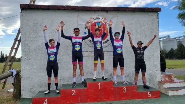 El podio en la categoría Elite del ciclismo.