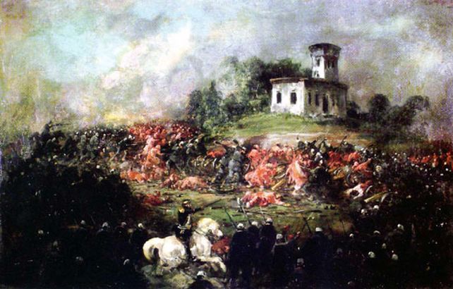 La Batalla de Pavón retratada por Ignacio Manzoni. Museo Nacional de Bellas Artes. 