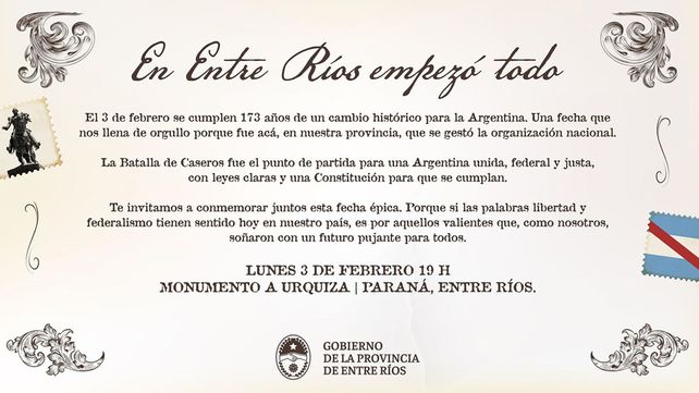 EN VIVO: Actos por el 173° Aniversario de la Batalla de Caseros