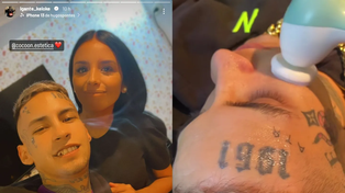 L-Gante junto a la especialista que le realizó un tratamiento facial.