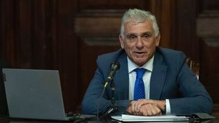 El secretario de Justicia provincial, Gabriel Somaglia, durante su reciente exposición.